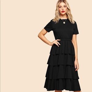 Tiered ruffle midi dress